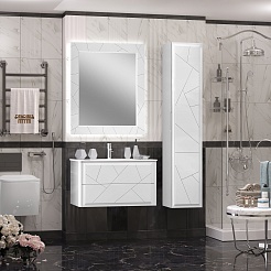 Opadiris Мебель для ванной Луиджи 90 подвесная белая матовая – фотография-3